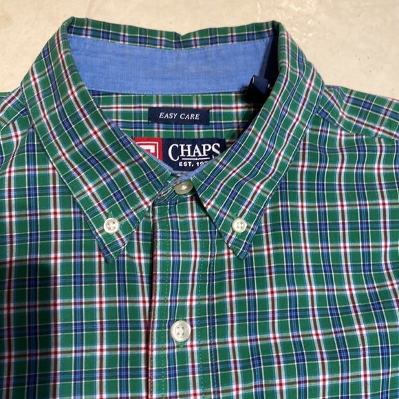 CHAPS🎄 Ralph Lauren L/S Button Down Green/Red/Blue Check🎄perfect for Holidays! - Picture 7 of 13
